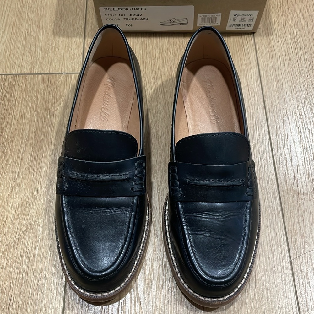Madewell Elinor Loafer Slip On Shoe Black Size 5.5 - Picture 2 of 9